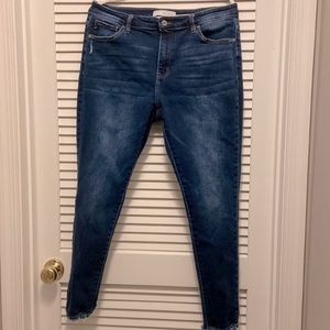 Kancan XL Distressed Hem Ankle Jeggings